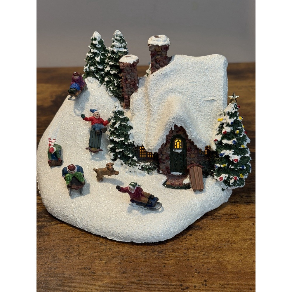 Thomas Kinkade The Sleigh Ride 2009 Teleflora Lighted Christmas Village Holiday